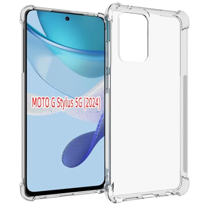 USTIYA Case for Motorola Moto G Stylus 5G 2024 Clear TPU Four Corners Military-Grade Protection Cover Transparent Soft by USTIYA - Image 2