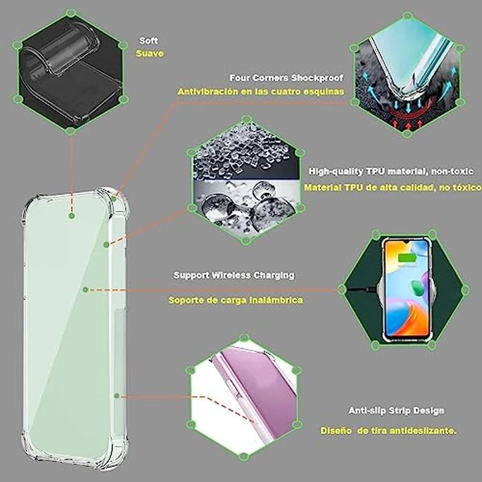 USTIYA Case for Motorola Moto G Stylus 5G 2024 Clear TPU Four Corners Military-Grade Protection Cover Transparent Soft by USTIYA - Image 8