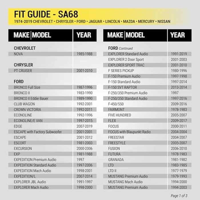 Scosche SA68 5X7"/6X8" to 5.25”-6.5” Speaker Adapters Compatible with Select Import and Domestic Vehicles - 5 1/4" to 6 1/2" Adapter for Car Door Speakers - Sold in Pairs - See Images for Vehicle List by Scosche - Image 4