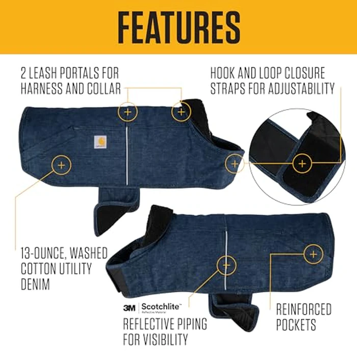 Carhartt Firm Duck Dog Chore Coat, Insulated Weather Resistant Jacket for Cold and Windy Conditions, Denim, X-Large by Carhartt - Image 2