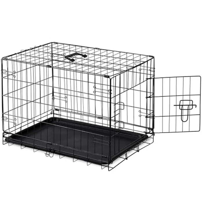 DUMOS Dog Crate, 30 Inch Medium Single Door Dog Cage with Plastic Leak-Proof Pan Tray, Folding Metal Wire Pet Kennel for Indoor, Outdoor, Travel by DUMOS - Image 1