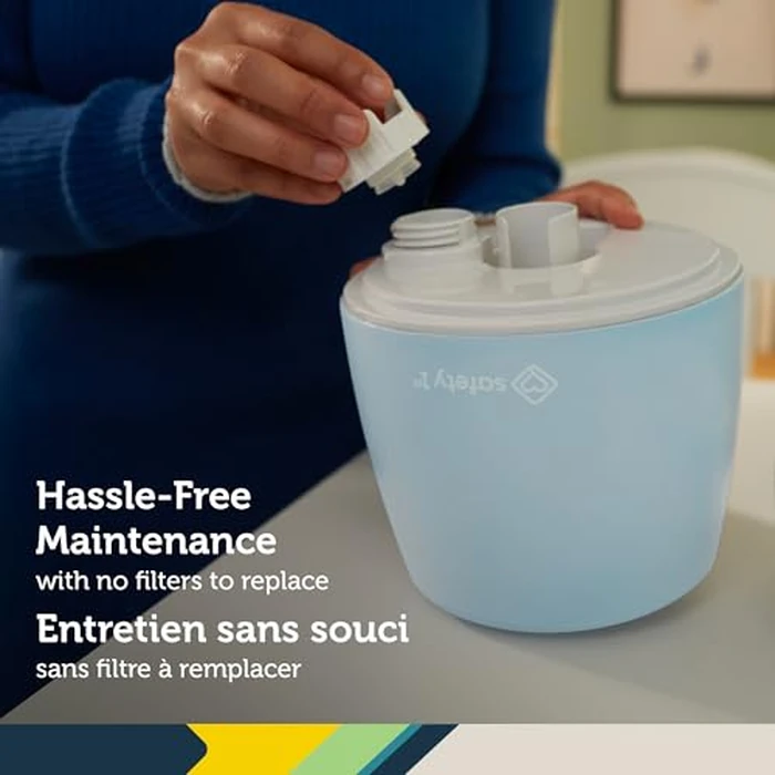 Safety 1st Everyday Cool Mist Humidifier, 1.5L Air Humidifier for Baby Nursery & Plants, Ultrasonic, Compact, Auto Shut-Off, Easy Clean, 12-Hour Run Time, 360 degrees Nozzle, 3 Mist Levels by Safety 1st - Image 3