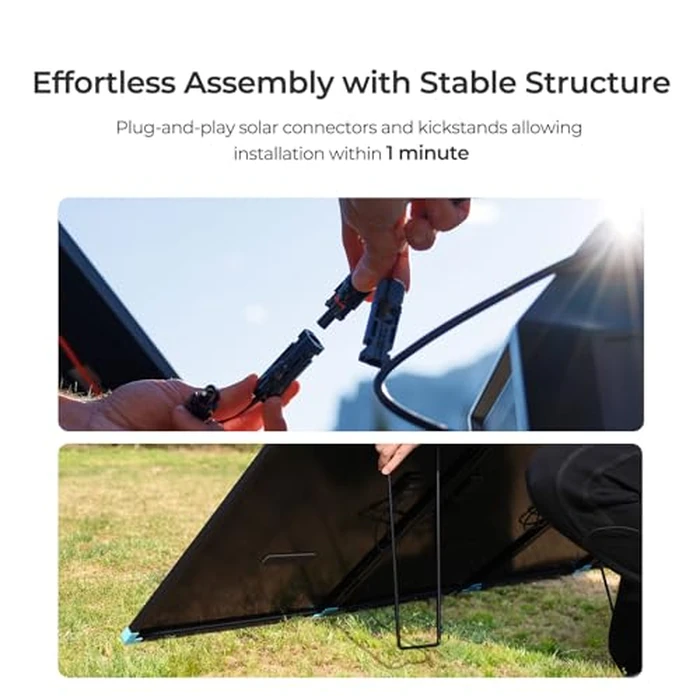 Renogy 300W Portable Solar Panel Suitcase, 25% High Efficiency N-Type Foldable Solar Charger for Power Station, Durable for Decades, 17% Lighter with Kickstands, for RV Camping Off-Grid Blackouts by Renogy - Image 4