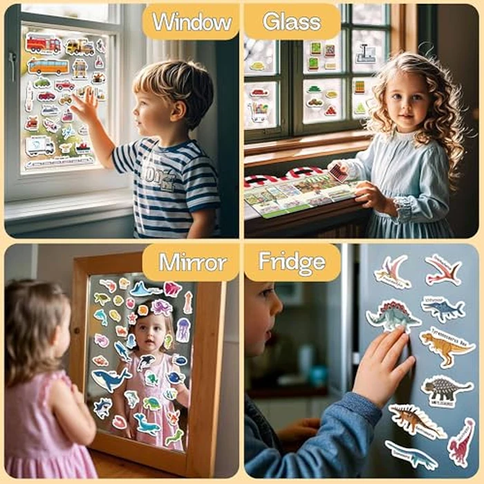 iGetooy 6 Sets Reusable Sticker Book for Toddlers 1-3, Jelly Sticker Books for Toddlers 2-4 Years, Toddler Travel Toys for Kids 2 3 4 Year Old Girls Boys by iGetooy - Image 6