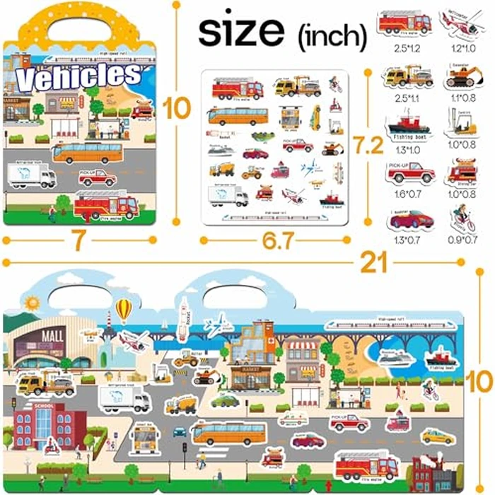 iGetooy 6 Sets Reusable Sticker Book for Toddlers 1-3, Jelly Sticker Books for Toddlers 2-4 Years, Toddler Travel Toys for Kids 2 3 4 Year Old Girls Boys by iGetooy - Image 9