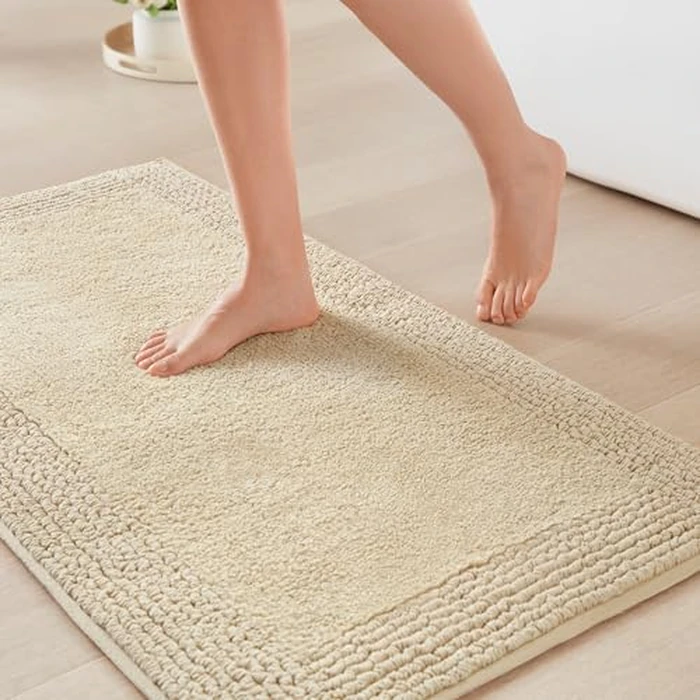 Madison Park Splendor Reversible 100% Cotton Tufted Bathroom Rug-3000 GSM Hotel Quality Luxurious Plush Medium Pile Bath Mat Absorbent, Quick Dry, Shower Room Décor, 17x24 Natural by Madison Park - Image 1