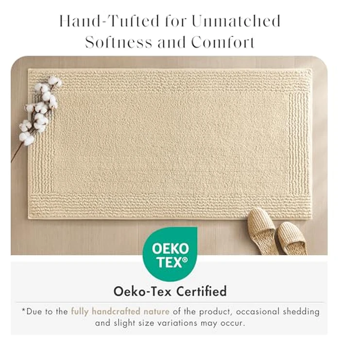 Madison Park Splendor Reversible 100% Cotton Tufted Bathroom Rug-3000 GSM Hotel Quality Luxurious Plush Medium Pile Bath Mat Absorbent, Quick Dry, Shower Room Décor, 17x24 Natural by Madison Park - Image 4