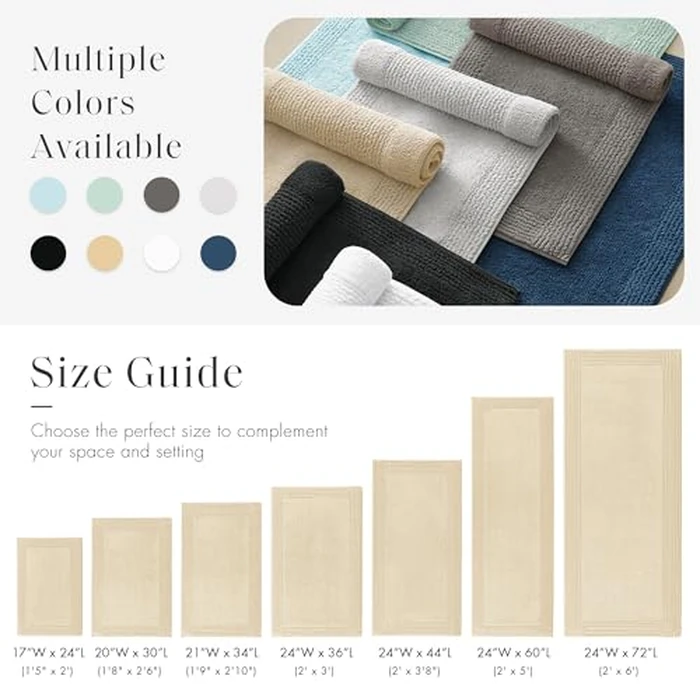 Madison Park Splendor Reversible 100% Cotton Tufted Bathroom Rug-3000 GSM Hotel Quality Luxurious Plush Medium Pile Bath Mat Absorbent, Quick Dry, Shower Room Décor, 17x24 Natural by Madison Park - Image 5