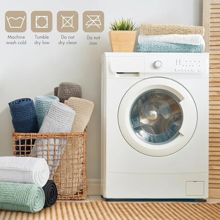 Madison Park Splendor Reversible 100% Cotton Tufted Bathroom Rug-3000 GSM Hotel Quality Luxurious Plush Medium Pile Bath Mat Absorbent, Quick Dry, Shower Room Décor, 17x24 Natural by Madison Park - Image 6