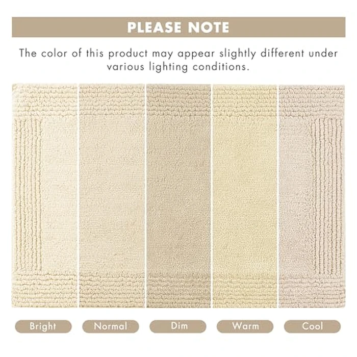 Madison Park Splendor Reversible 100% Cotton Tufted Bathroom Rug-3000 GSM Hotel Quality Luxurious Plush Medium Pile Bath Mat Absorbent, Quick Dry, Shower Room Décor, 17x24 Natural by Madison Park - Image 8