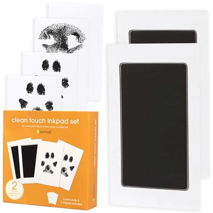 Pearhead Paw Print Clean-Touch Ink Pad, Mess Free Inkless Pet Impression Kit, Safe for Cats and Dogs, Pawprint Keepsake, Pack of 2 by Pearhead - Image 1
