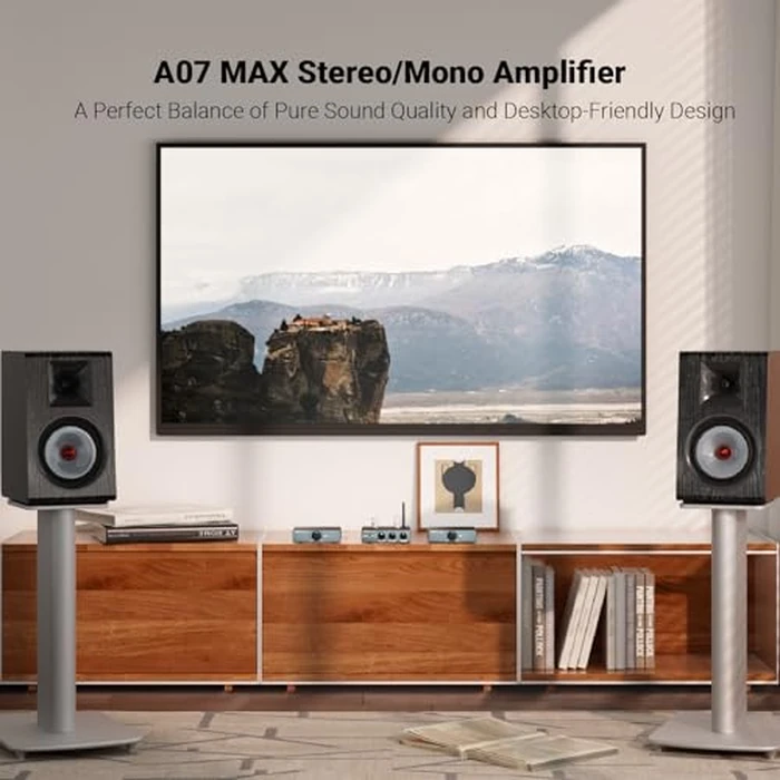 AIYIMA A07 MAX 2 Channel Stereo Amplifier Home Audio 300W*2 TPA3255 Class D Power Amp/Bridgeable Mono Amplifier 600 Watt with 3.5mm Line Output for Passive Bookshelf Speakers+DC36V 6A Power Adapter by AIYIMA - Image 3