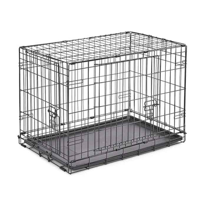 MidWest Homes for Pets 30-Inch New World Crate for Medium Breeds, 21-40 lbs, Double Door Folding Dog Crate, Leak-Proof Tray & Secure Latches, Portable, Durable & Easy to Assemble by New World - Used - Good condition - CA$59.24