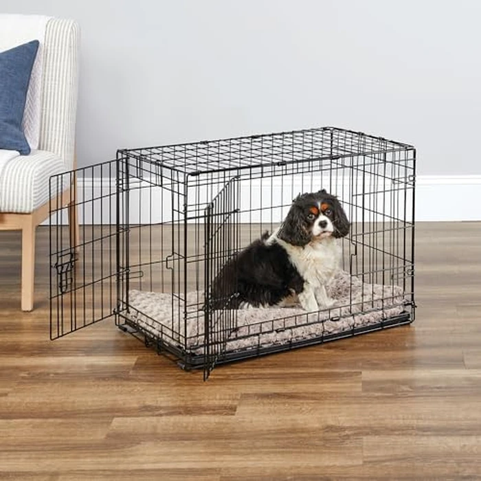 MidWest Homes for Pets 30-Inch New World Crate for Medium Breeds, 21-40 lbs, Double Door Folding Dog Crate, Leak-Proof Tray & Secure Latches, Portable, Durable & Easy to Assemble by New World - Image 2
