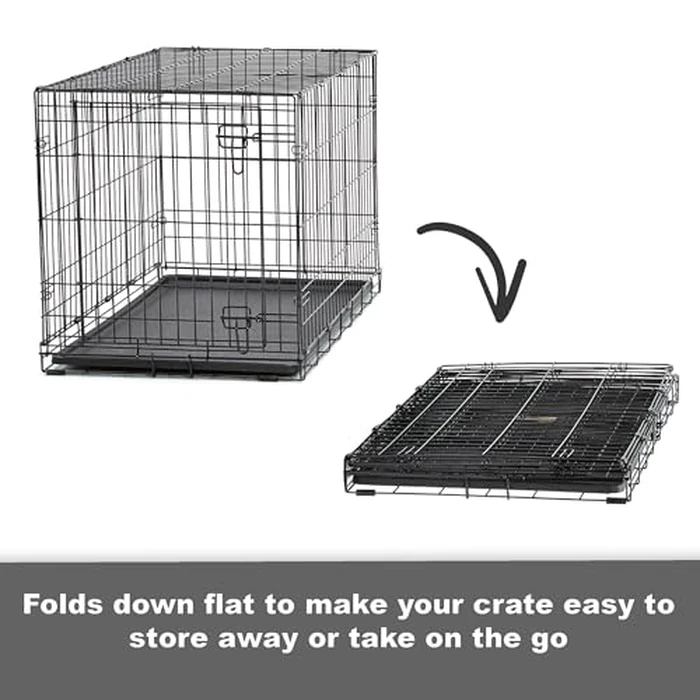 MidWest Homes for Pets 30-Inch New World Crate for Medium Breeds, 21-40 lbs, Double Door Folding Dog Crate, Leak-Proof Tray & Secure Latches, Portable, Durable & Easy to Assemble by New World - Image 5