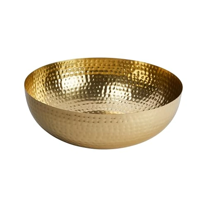 Creative Co-Op Round Hammered Metal Bowl, Gold Finish, 14" by Creative Co-Op - Used - Very Good condition