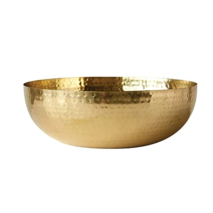Creative Co-Op Round Hammered Metal Bowl, Gold Finish, 14" by Creative Co-Op - Image 7
