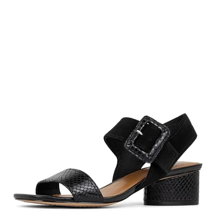 Donald Pliner Women's Mobie Heeled Sandal,Size 8 in Black Suede, Comfortable & Cute Dressy Casual Heels for Women, Everyday Essential Ladies Shoes for Office Work, Business, Events by Donald J Pliner - Used - Very Good condition