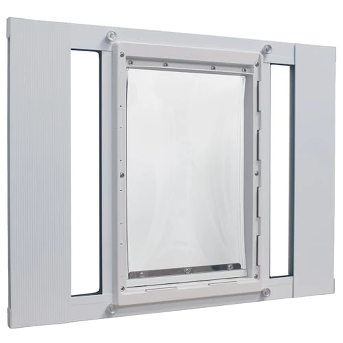 Ideal Pet Products Aluminum Sash Window Pet Door, Adjustable to Fit Window Widths from 27" to 32", Large 10-1/2” x 15” Flap Size by Ideal Pet Products - Used - Very Good condition - US$144.02