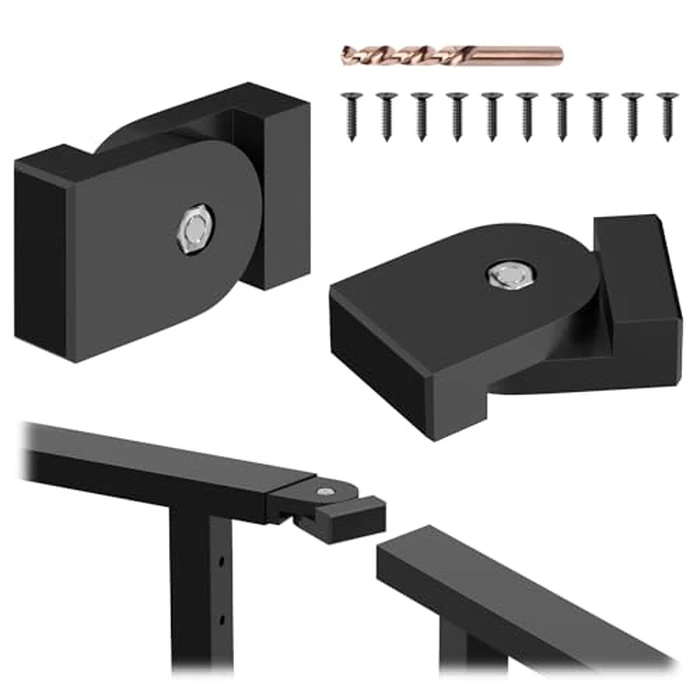 BLIKA 2 Pack Level Pivot Connectors with Screws, Black Flat Handrail Accessories for Cable Railing Handrail, POM Handrail Connector Fitting, Deck Stair Cable Railing Rectangular Handrail, BL03-P by BLIKA - Used - Very Good condition