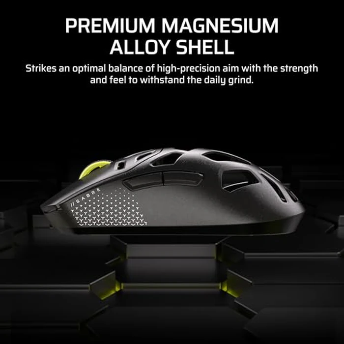 CORSAIR Sabre v2 PRO Wireless MG FPS Gaming Mouse - 33,000 DPI Marksman S Sensor, 8,000Hz Hyper-Polling, Durable Magnesium, Lightweight, Up to 120hr Battery - Black by Corsair - Image 3