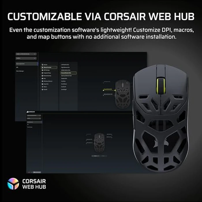 CORSAIR Sabre v2 PRO Wireless MG FPS Gaming Mouse - 33,000 DPI Marksman S Sensor, 8,000Hz Hyper-Polling, Durable Magnesium, Lightweight, Up to 120hr Battery - Black by Corsair - Image 9