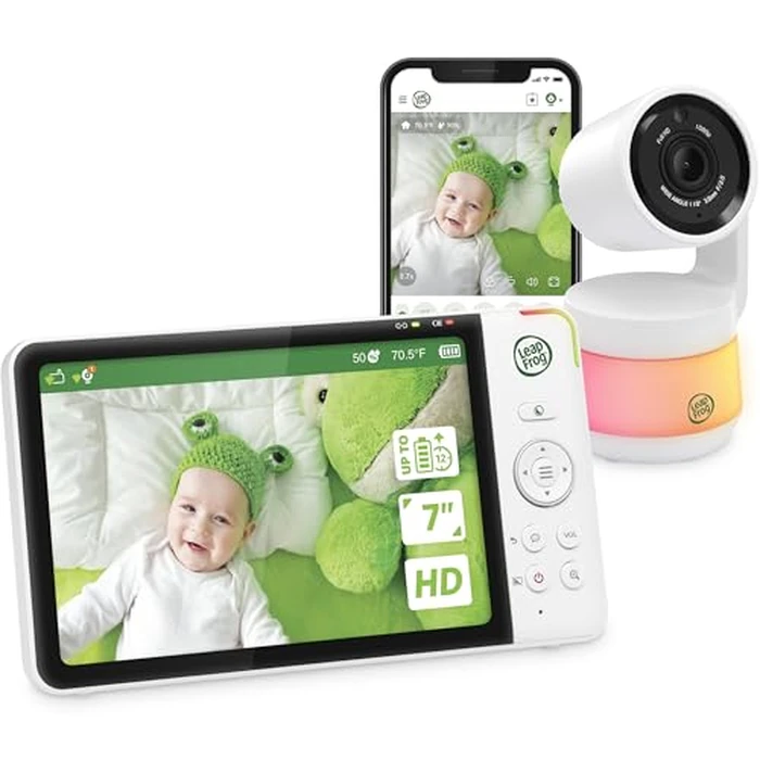 Leapfrog LF930HD Baby Monitor, 7” 720p HD Display,Video Baby Monitor with Camera and Audio, 1080p Smart Remote Access,360 degrees Pan & Tilt,Color Night Light &Vision, Two-Way Intercom by LeapFrog - Image 1