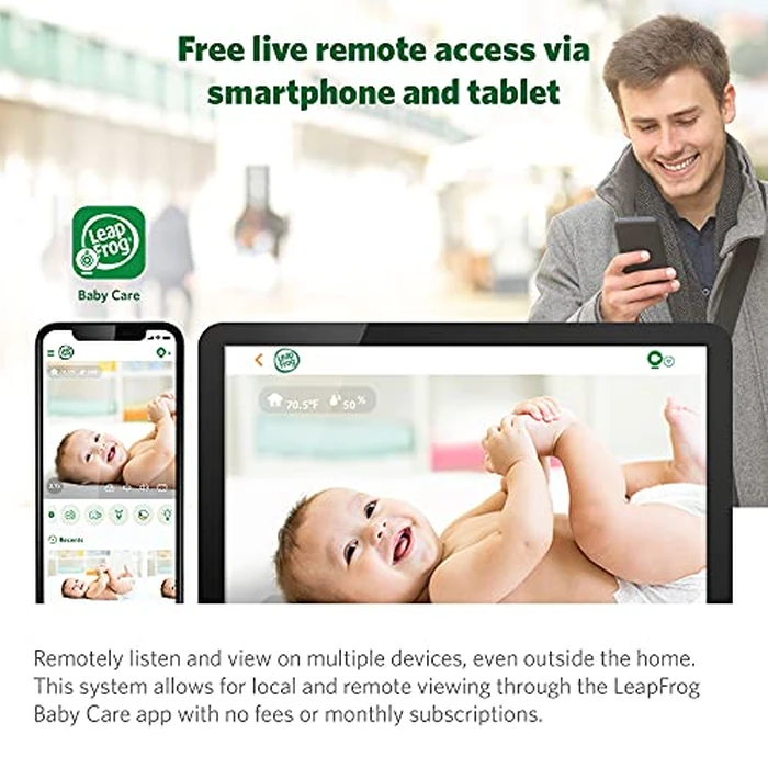 Leapfrog LF930HD Baby Monitor, 7” 720p HD Display,Video Baby Monitor with Camera and Audio, 1080p Smart Remote Access,360 degrees Pan & Tilt,Color Night Light &Vision, Two-Way Intercom by LeapFrog - Image 8