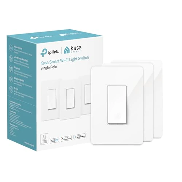 Kasa Smart Light Switch HS200P3, Single Pole, Needs Neutral Wire, 2.4GHz Wi-Fi Light Switch Compatible with Alexa and Google Home, UL Certified, No Hub Required, 3 Count -Pack of 1 , White by Kasa Smart - Image 1