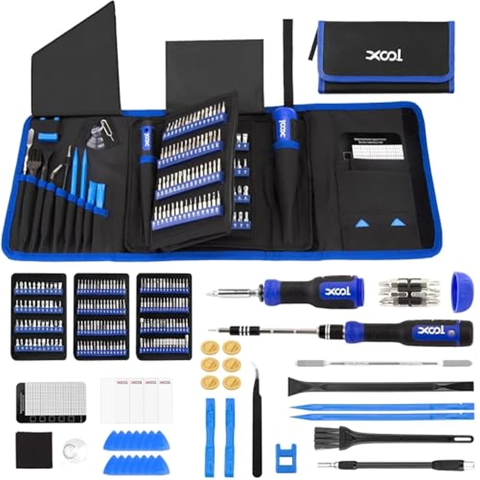 XOOL 200 in 1 Precision Screwdriver Kit, Electronics Repair Tool Magnetic Driver Kit with 164 Bits, Flexible Shaft, Extension Rod for Computer, iPhone, Laptop, PC, PS4, Xbox, Nintendo by XOOL - Used - Like New condition