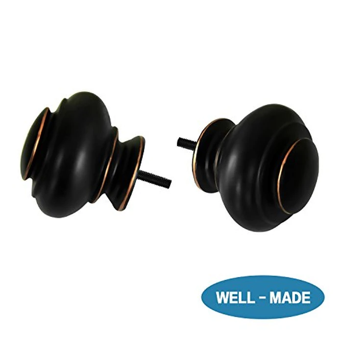 H.Versailtex Window Treatment Single Curtain Rods Set, 66 to 120 inch, 3/4 - Inch Diameter,with Finials, Matte Black (Antique Bronze Finishing) by H.VERSAILTEX - Image 3