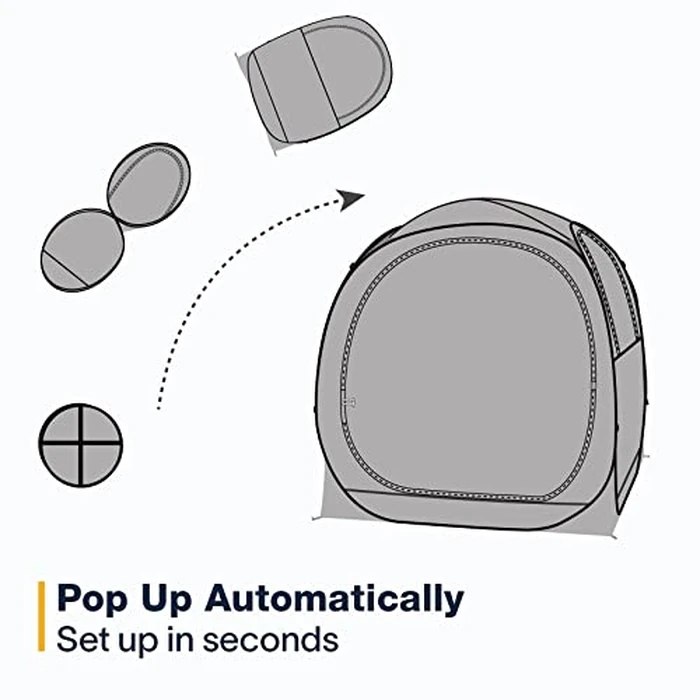 EighteenTek(R) Pop Up Weather Pod, Sport Pod with Attached Floor, 360 degrees Clear View, UPF 50+ UV Protection, Waterproof All-Weather Instant Shelter for Sports Camping Fishing 70"x70"x63"H by PrivatePod - Image 2