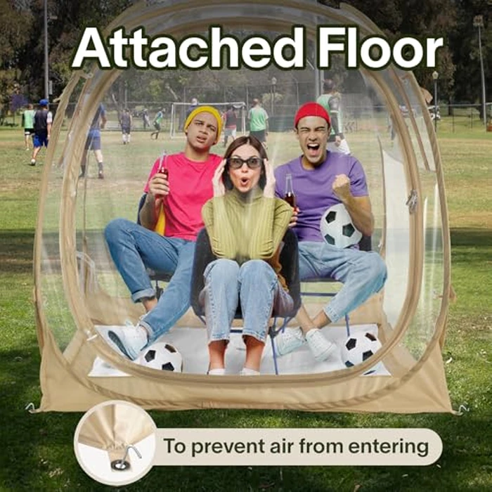 EighteenTek(R) Pop Up Weather Pod, Sport Pod with Attached Floor, 360 degrees Clear View, UPF 50+ UV Protection, Waterproof All-Weather Instant Shelter for Sports Camping Fishing 70"x70"x63"H by PrivatePod - Image 5