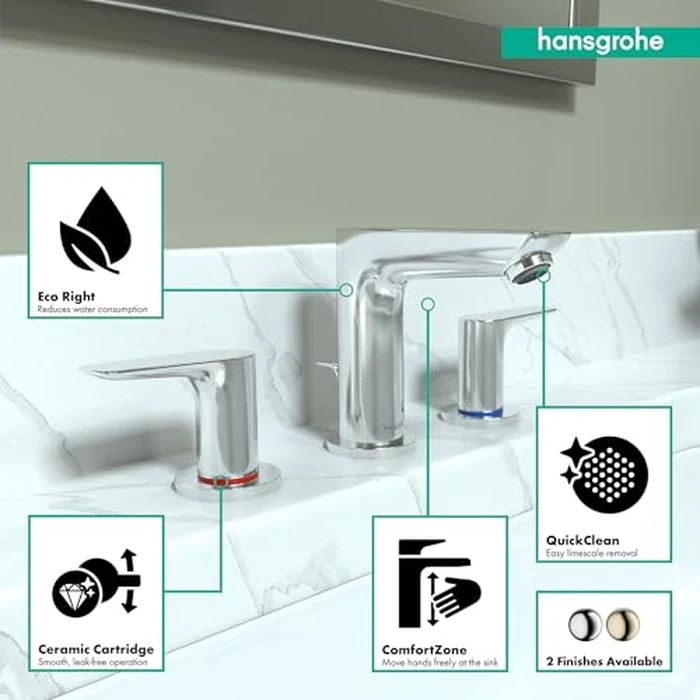 hansgrohe Talis E Modern 2-Handle 5-inch Tall Bathroom Sink Faucet in Chrome, 71733001 by hansgrohe - Image 3