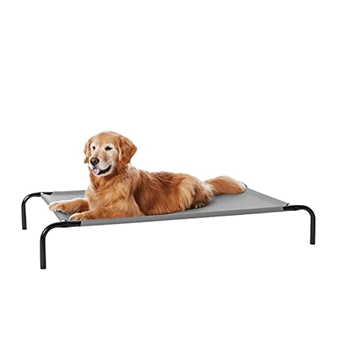 Amazon Basics Cooling Breathable Elevated Dog Bed with Metal Frame for Large Dogs, 129.5 x 78.7 x 20.3 cm, Grey by Amazon Basics - Used - Good condition - CA$37.07