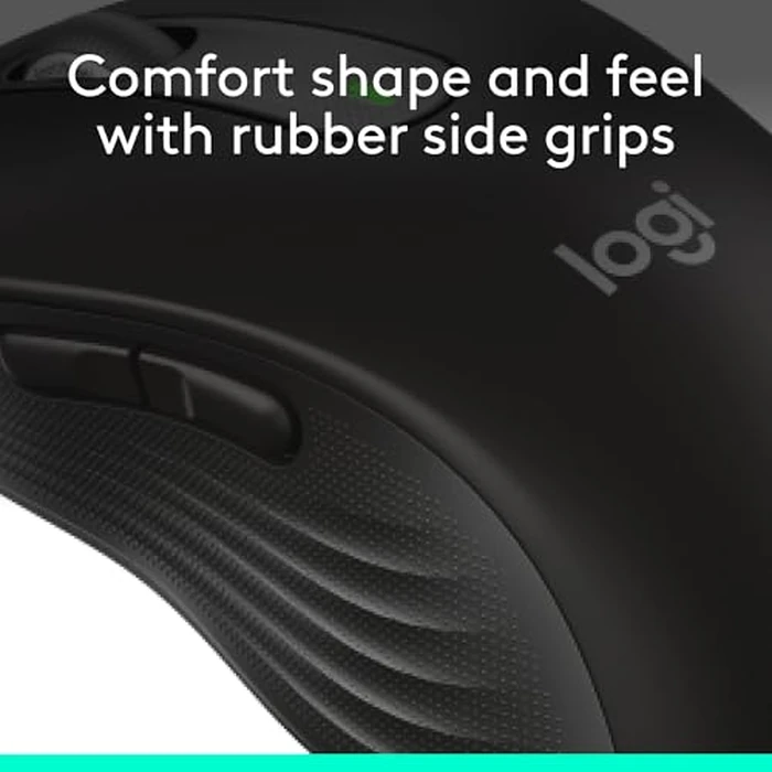 Logitech Signature M650 L Full Size Wireless Mouse - for Large Sized Hands, 2-Year Battery, Silent Clicks, Customizable Side Buttons, Bluetooth, for PC/Mac/Multi-Device/Chromebook - Black by Logitech - Image 9
