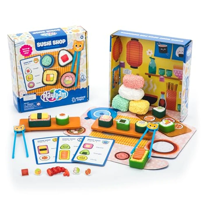 Educational Insights Playfoam Sushi Shop - Sensory Toys & Fidget Toys for Kids, Pretend Play Food Craft Kit, Squishy Foam, Non Sticky Dough & Classroom Tools, Gifts for Ages 3+ by Educational Insights - Used - Like New condition