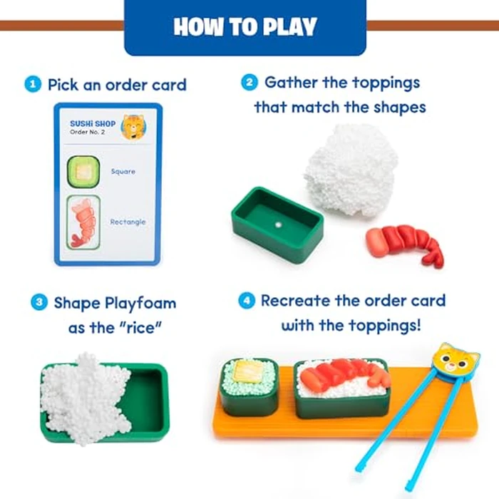 Educational Insights Playfoam Sushi Shop - Sensory Toys & Fidget Toys for Kids, Pretend Play Food Craft Kit, Squishy Foam, Non Sticky Dough & Classroom Tools, Gifts for Ages 3+ by Educational Insights - Image 3