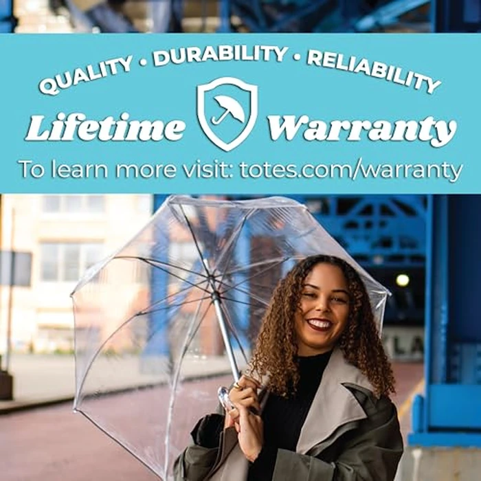 Totes Adult Windproof Bubble Umbrella with J Hook Handle and Enhanced Visibility by totes - Image 6