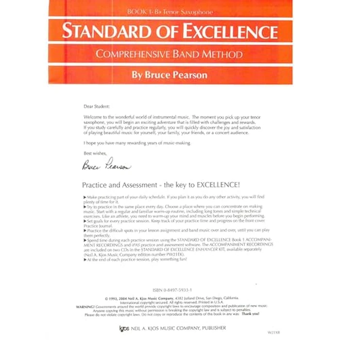 W21XB - Standard of Excellence Book 1 - Tenor Saxophone by Kjos Music Company - Image 2