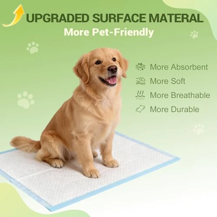IMMCUTE 100 Count Premium Puppy Pads, 22"x23" Dog Pee Pads - Ultra-Soft Heat-Sealed, 6-Layer Leak-Proof & Super Absorbent Potty Training Pads for Dogs, Cats, Pets | Crate Training & Indoor Use, Blue by IMMCUTE - Image 2