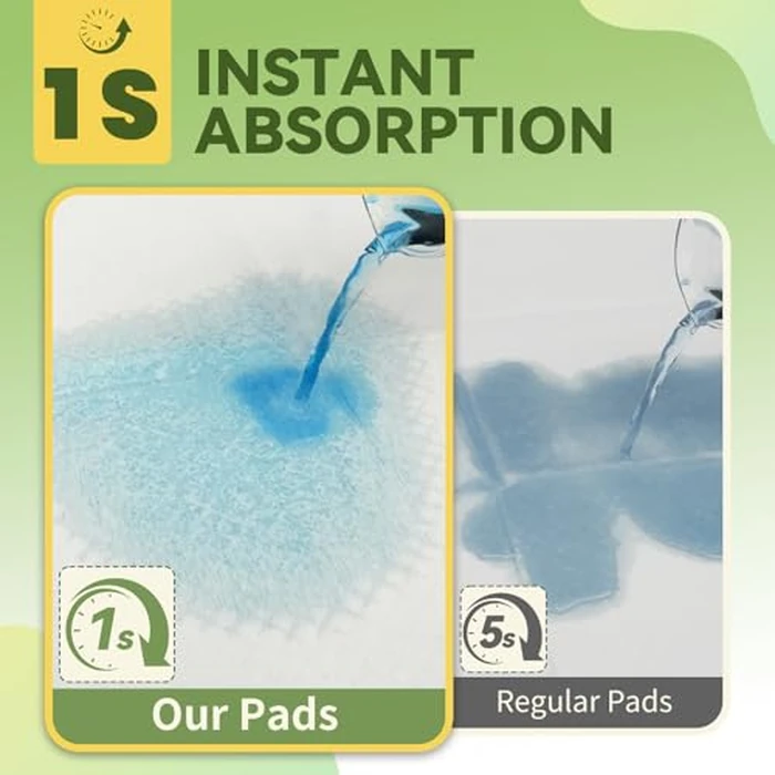 IMMCUTE 100 Count Premium Puppy Pads, 22"x23" Dog Pee Pads - Ultra-Soft Heat-Sealed, 6-Layer Leak-Proof & Super Absorbent Potty Training Pads for Dogs, Cats, Pets | Crate Training & Indoor Use, Blue by IMMCUTE - Image 5