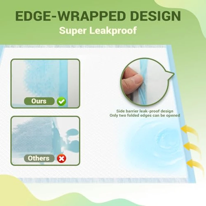 IMMCUTE 100 Count Premium Puppy Pads, 22"x23" Dog Pee Pads - Ultra-Soft Heat-Sealed, 6-Layer Leak-Proof & Super Absorbent Potty Training Pads for Dogs, Cats, Pets | Crate Training & Indoor Use, Blue by IMMCUTE - Image 8