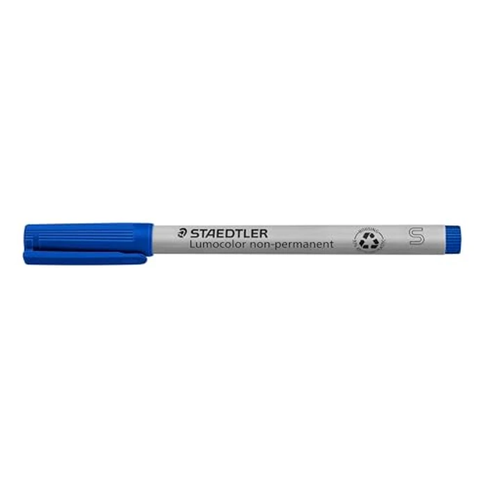 STAEDTLER Lumograph Non-Permanent Wet Erase Marker Pen, Fine Tip, Low Odor Colored Markers, Blue, 311-3 by Staedtler - Used - Good condition