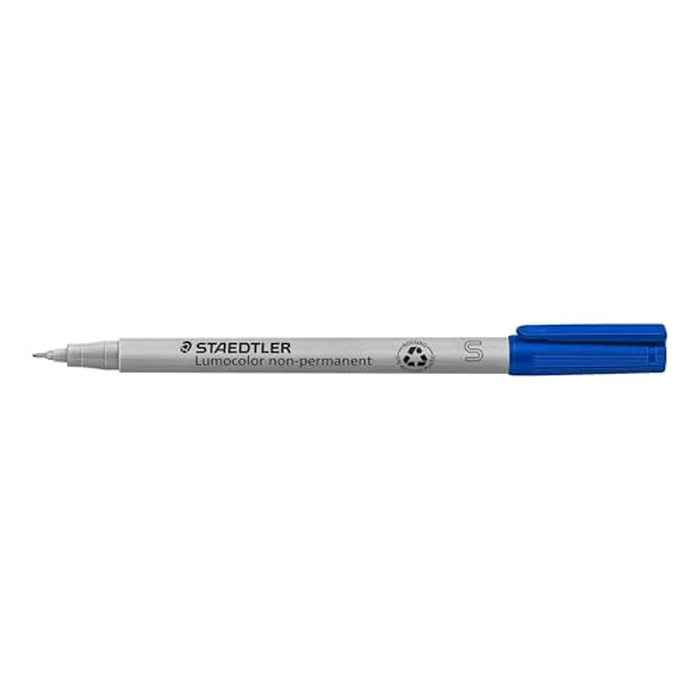 STAEDTLER Lumograph Non-Permanent Wet Erase Marker Pen, Fine Tip, Low Odor Colored Markers, Blue, 311-3 by Staedtler - Image 2