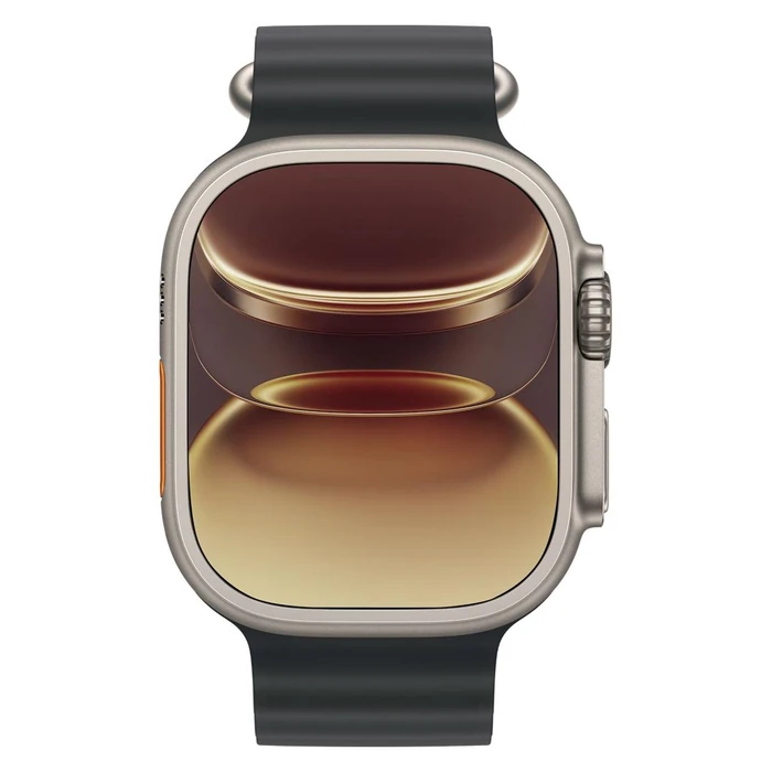 Apple Watch Ultra 3 - 64GB - 49mm - Natural Titanium Case with Black Fluoroelastomer Ocean Band - S/M Size by Apple - Image 4