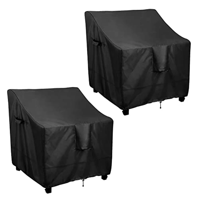 OutdoorLines Outdoor Waterproof Furniture Chair Cover - UV-Resistant Patio Lawn Chair Covers for Outdoor Furniture Windproof Heavy Duty Chair Covering, 2 Packs, 29Wx30Dx36H Inches, Black by OutdoorLines - Image 1