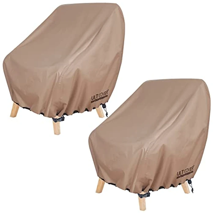 ULTCOVER Waterproof Patio Chair Cover - Outdoor Lounge Deep Seat Single Lawn Chair Cover 2 Pack Fits Up to 28W x 30D x 32H inches by ULTCOVER - Used - Like New condition - US$36.85