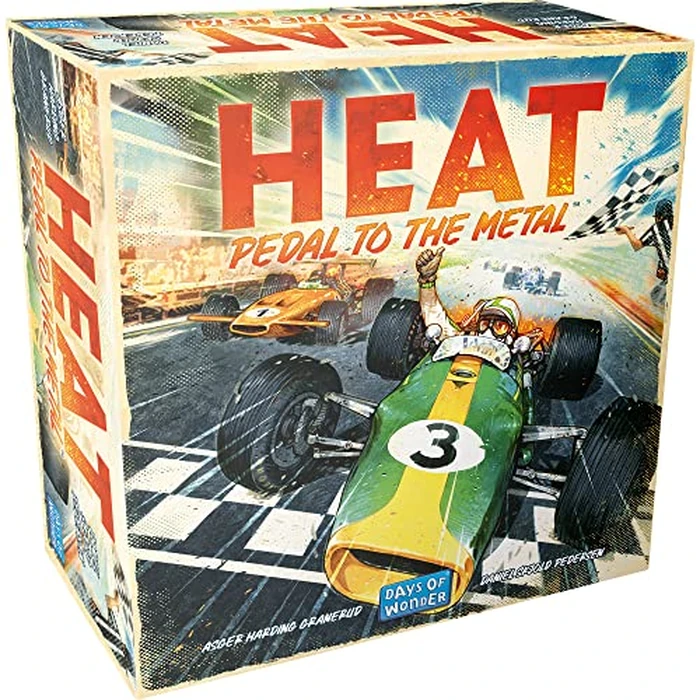 Heat - Pedal to the Metal (English) - Board Games - Strategy/Racing - Manage Speed and Heat to Win High-Stakes Car Races - Ages 10+ - 1 to 6 Players - 45 to 60 Minute Playtime - Made by Asmodee by Asmodee - Used - Like New condition - CA$63.98