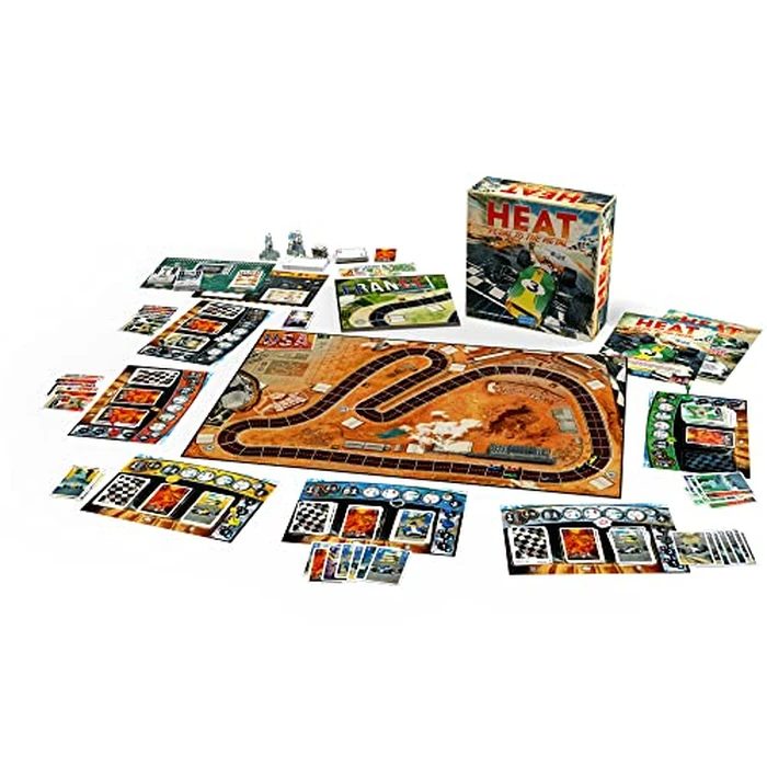 Heat - Pedal to the Metal (English) - Board Games - Strategy/Racing - Manage Speed and Heat to Win High-Stakes Car Races - Ages 10+ - 1 to 6 Players - 45 to 60 Minute Playtime - Made by Asmodee by Asmodee - Image 2